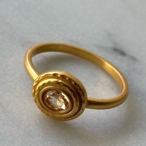 NWOT Julie Vos  Gold Ring with Crystal Accent